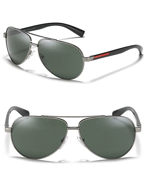 prada thin temple aviator sunglasses